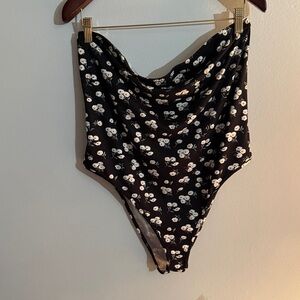 Floral Black Women's Bodysuit